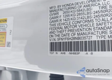 2022 Honda Pilot Awd Special Edition z USA, uszkodzony, nr VIN 5FNYF6H28NB035727
